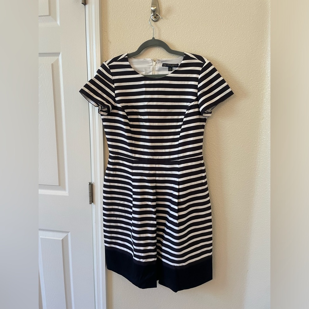 Brand New dress from Brooks Brothers size 8P. White and navy Blue stripes